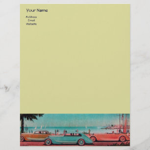 RETRO CARS - Auto repair automotive ,blue yellow Customised Letterhead