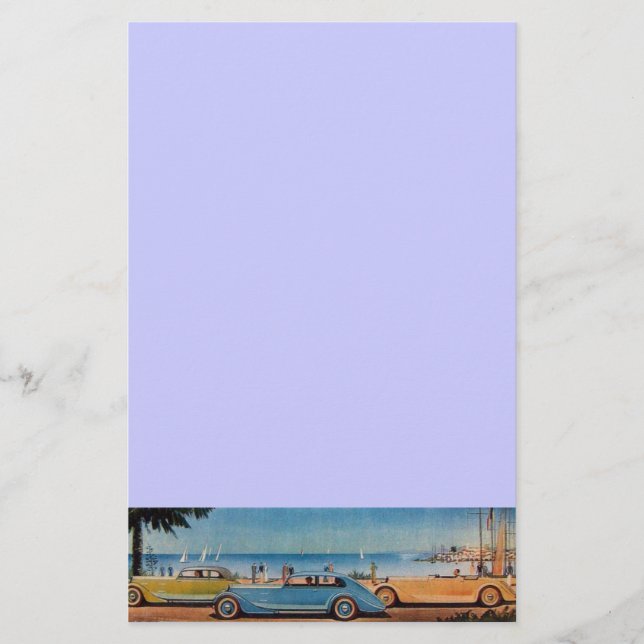 RETRO CARS - Auto repair automotive ,blue yellow Stationery (Front)