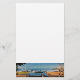 RETRO CARS - Auto repair automotive ,blue yellow Stationery
