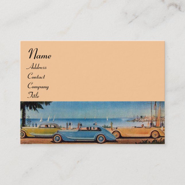 RETRO CARS - Auto repair automotive Business Card (Front)