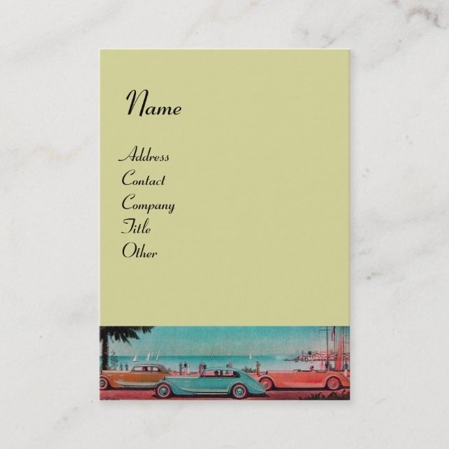 RETRO CARS - Auto repair automotive Business Card (Front)