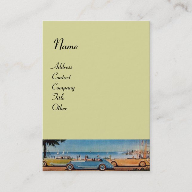 RETRO CARS - Auto repair automotive Business Card (Front)