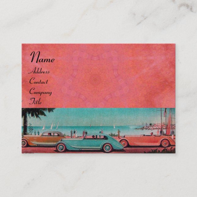 RETRO CARS - Auto repair automotive Business Card (Front)