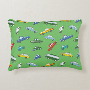 Retro Cars: Cute Hand-Drawn Pattern Decorative Cushion
