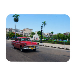 Retro cars on the Havana street Magnet