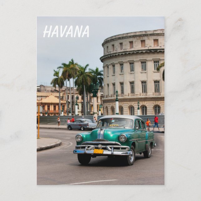 Retro cars on the Havana street Postcard (Front)