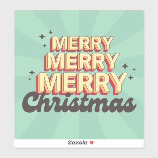 Retro cartoon design merry christmas text (Sheet)