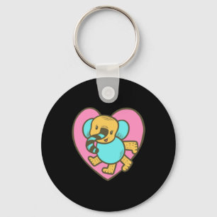 Retro Cartoon Elephant Love Heart Key Ring