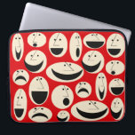 Retro Cartoon Faces Pattern Laptop Sleeve<br><div class="desc">Face the facts. This Retro Cartoon Faces Pattern Laptop Sleeve is cute—not to mention happy, sad, shocked, and surprised! Do you remember loving the minimalist cartoons of the 1950? Yeah, well, we weren’t around then, either. But this pattern is still all kinds of kitschy! The dramatic mouths, pointed noses, and...</div>
