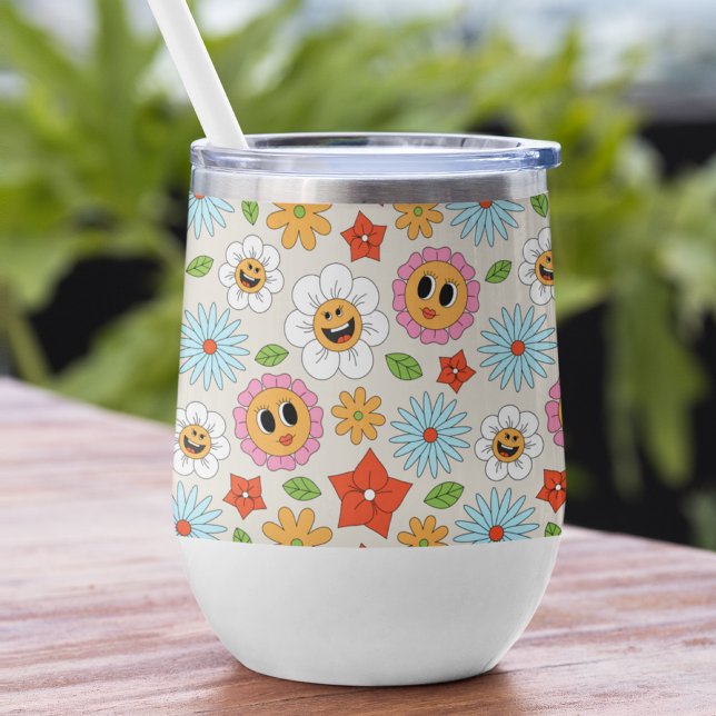Retro Cartoon Flowers Whimsical Happy Fun (Creator Uploaded)