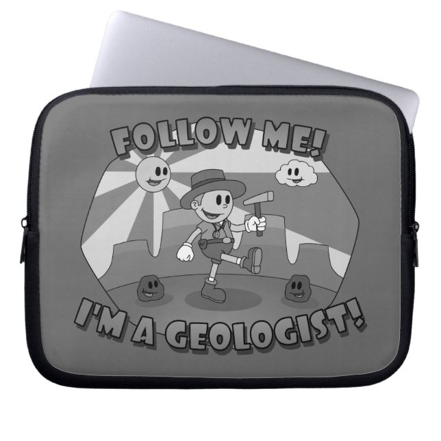 Retro Cartoon- Follow Me! I'm a Geologist! Laptop Sleeve (Front)