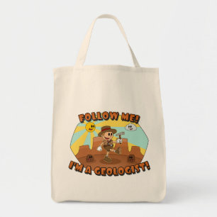 Retro Cartoon- Follow Me! I'm a Geologist! Tote Bag