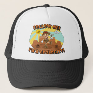 Retro Cartoon- Follow Me! I'm a Geologist! Trucker Hat