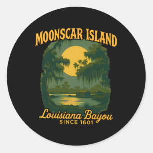 Retro Cartoon Halloween Zombie Island 1  Classic Round Sticker