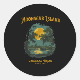 Retro Cartoon Halloween Zombie Island  Classic Round Sticker