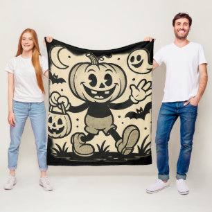 Retro cartoon-inspired Halloween blanket