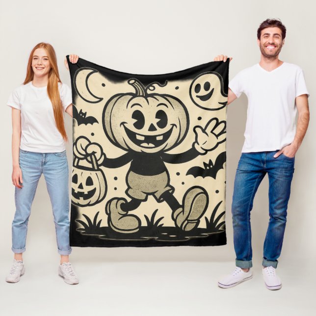 Retro cartoon-inspired Halloween blanket (In Situ)
