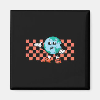 Retro Cartoon Planet Earth Day Environmental Natur Magnet