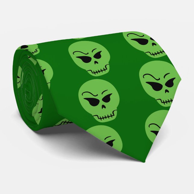 Retro Cartoon Skull Tie (Rolled)