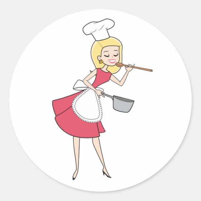 Retro Cartoon Woman Sticker (Front)