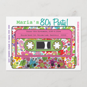 Retro Casette Tape 80s Party Theme Invitation