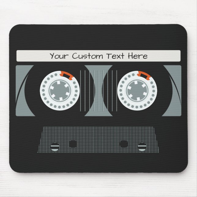 Retro Casette Tape custom text Mouse Mat (Front)