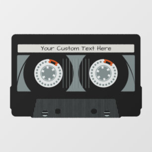 Retro Casette Tape custom text Window Cling