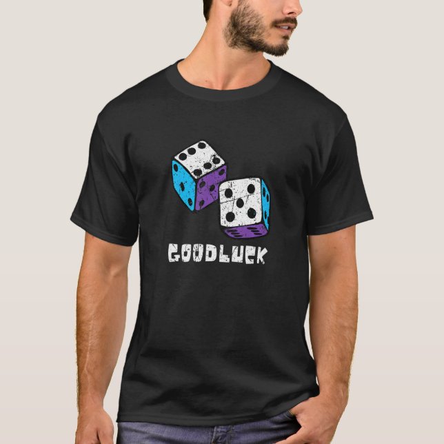 Retro Casino Dice Player Casino Good Luck Game Nig T-Shirt (Front)
