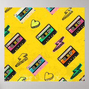 Retro Cassette: 80's Love Party Design Poster