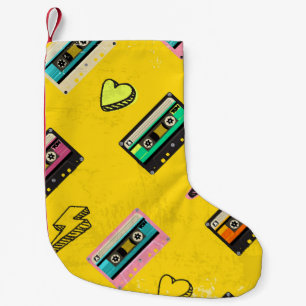 Retro Cassette: 80's Love Party Design Small Christmas Stocking