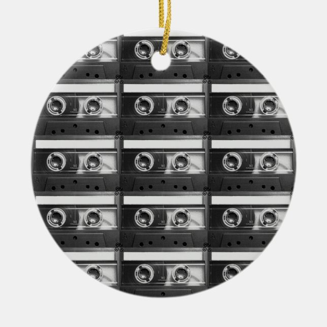Retro Cassette Ceramic Tree Decoration (Front)