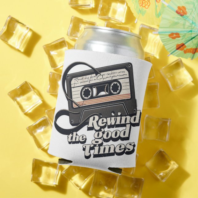 Retro Cassette Design for Nostalgia lovers Can Cooler (In Situ Summer)