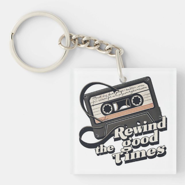 Retro Cassette Design for Nostalgia lovers Key Ring (Front)
