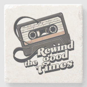 Retro Cassette Design for Nostalgia lovers Stone Coaster