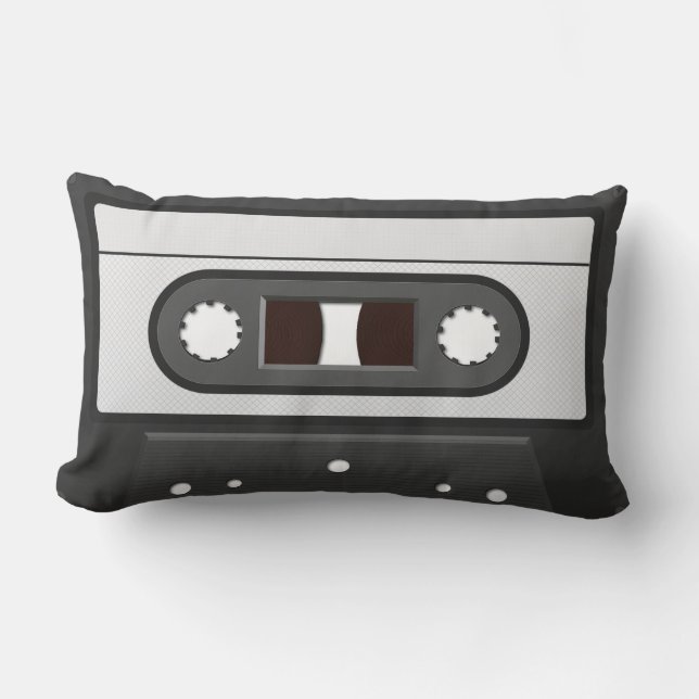 Retro Cassette Mix Tape Pillow (Front)