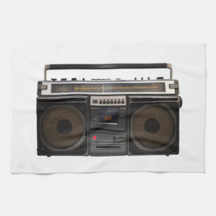 retro cassette player music hipster stereo tape tea towel