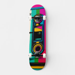 Retro Cassette pop art style Skateboard