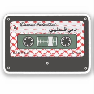 Retro Cassette Red Keffiyeh Palestine Artwork