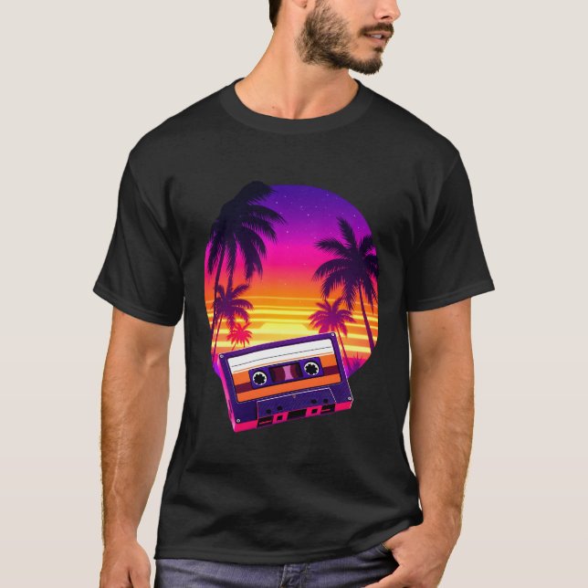 Retro Cassette Sunset T-Shirt (Front)
