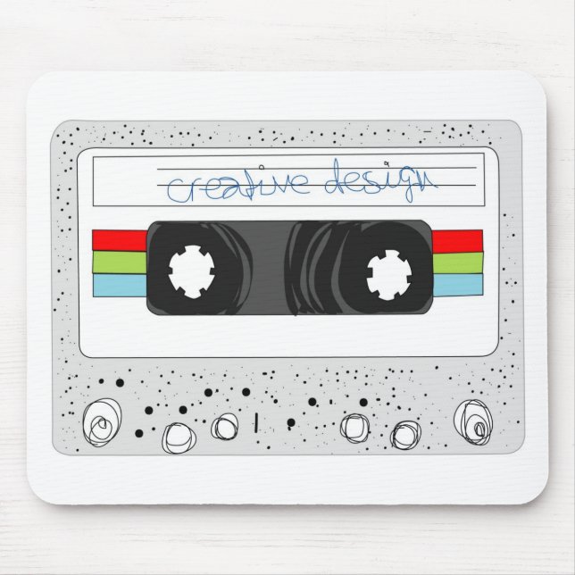 Retro cassette tape 80s style mouse mat (Front)