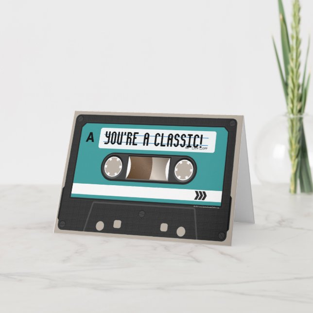 Retro Cassette Tape Birthday Card (Front)