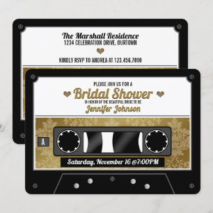 Retro Cassette Tape Bridal Shower Invitation