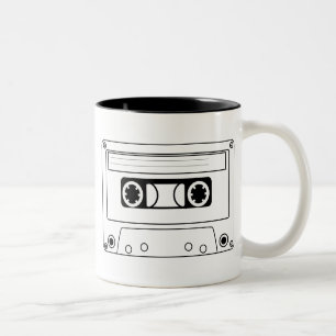 Retro cassette tape grunge music Two-Tone coffee mug