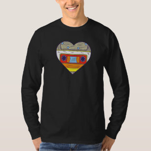 Retro Cassette Tape Heart Vintage 80s Music 3 T-Shirt