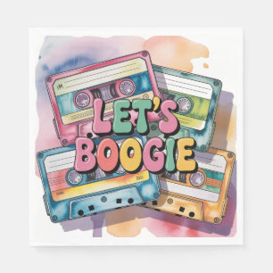 Retro Cassette Tape Let’s Boogie Adult Birthday  Napkin