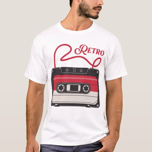 Retro Cassette Tape Music Lover 80s 90s Gift T-Shirt (Front)