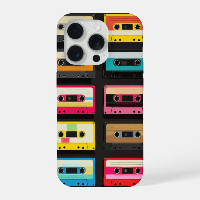 Retro Cassette Tape Pattern – Vintage Music  iPhone Case (Back)