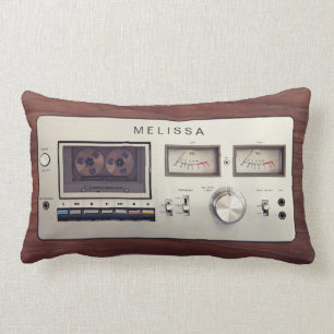 Retro Cassette Tape Recorder Unique Funny Look Lumbar Cushion