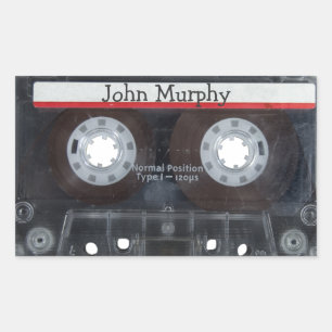 Retro Cassette Tape Rectangular Sticker