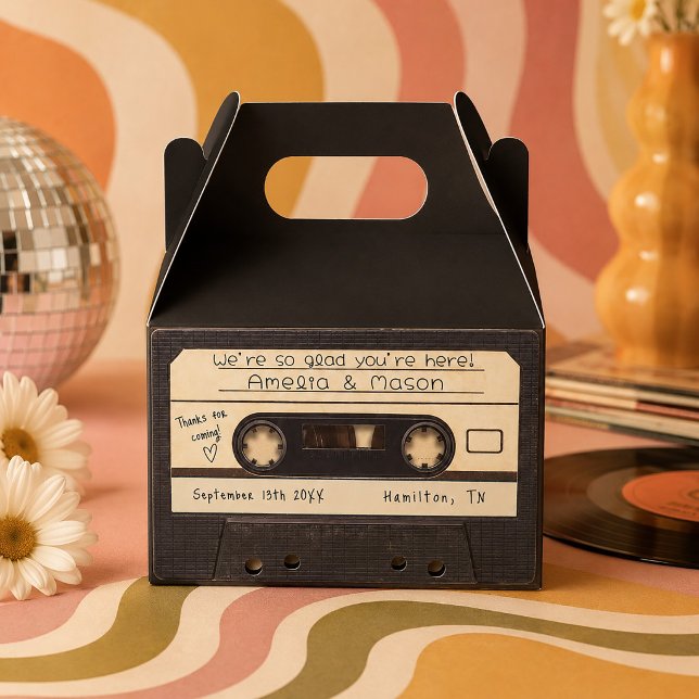 Retro Cassette Tape Wedding Favour Box (Retro Cassette Tape Wedding Favor Boxes)